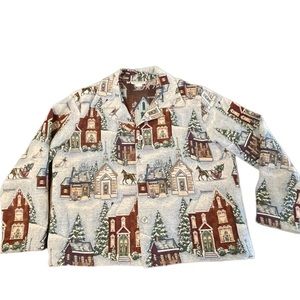 Vintage Shacket Krista Koeppe Collection winter scene size‎ xl